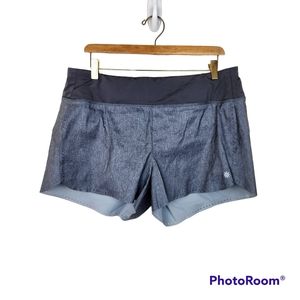 Athleta Gray Laser Cut Lined Running Athletic Shorts Sz L
